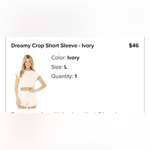 ALO Ivory Short Sleeve Dress